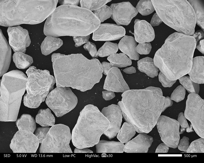 Sand, Corpus Christi, TX, scanning electron micrograph, 30X