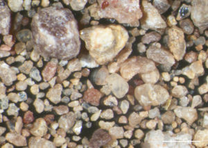 Quickpitch Red Limestone Infield Mix, washed, Waupaca, WI, 25X