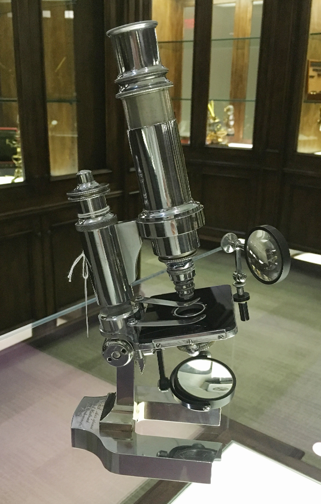 Nickel-plated Vérick microscope, c.1875.