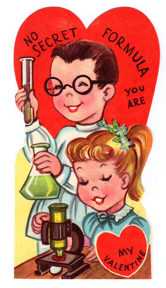 chemistry set on valentine's day card